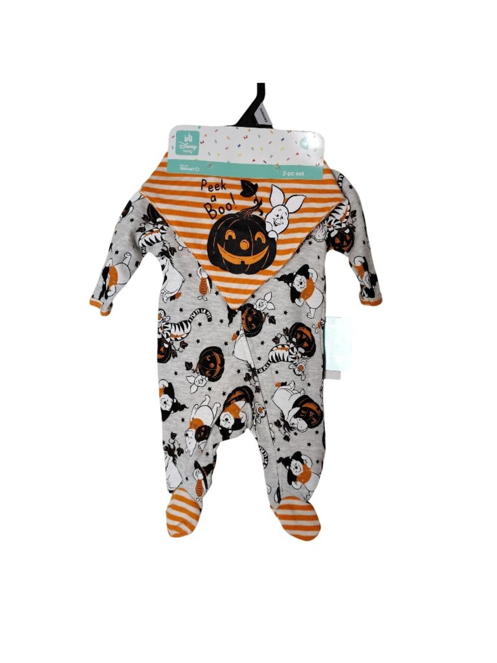 Disney Baby Newborn Winnie the Pooh Peek a Boo! Halloween 2-Piece Set